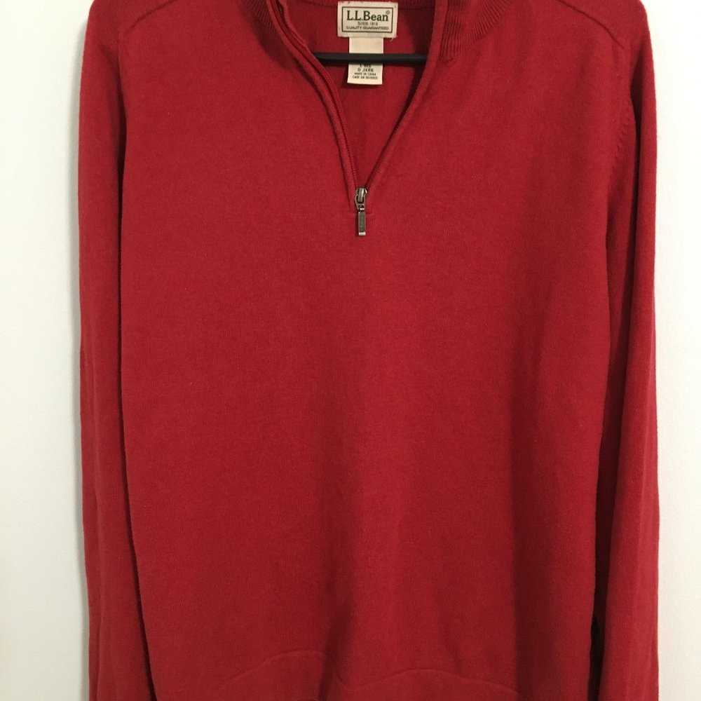 Mens Large Regular  LL Bean Zip Front Sweater